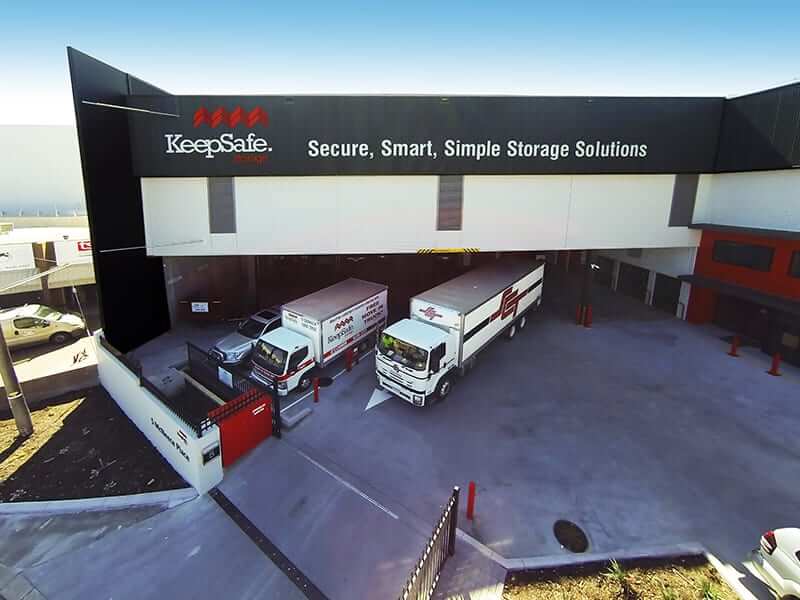 Trucks parked in Driveway at one of the KeepSafe storage facilities