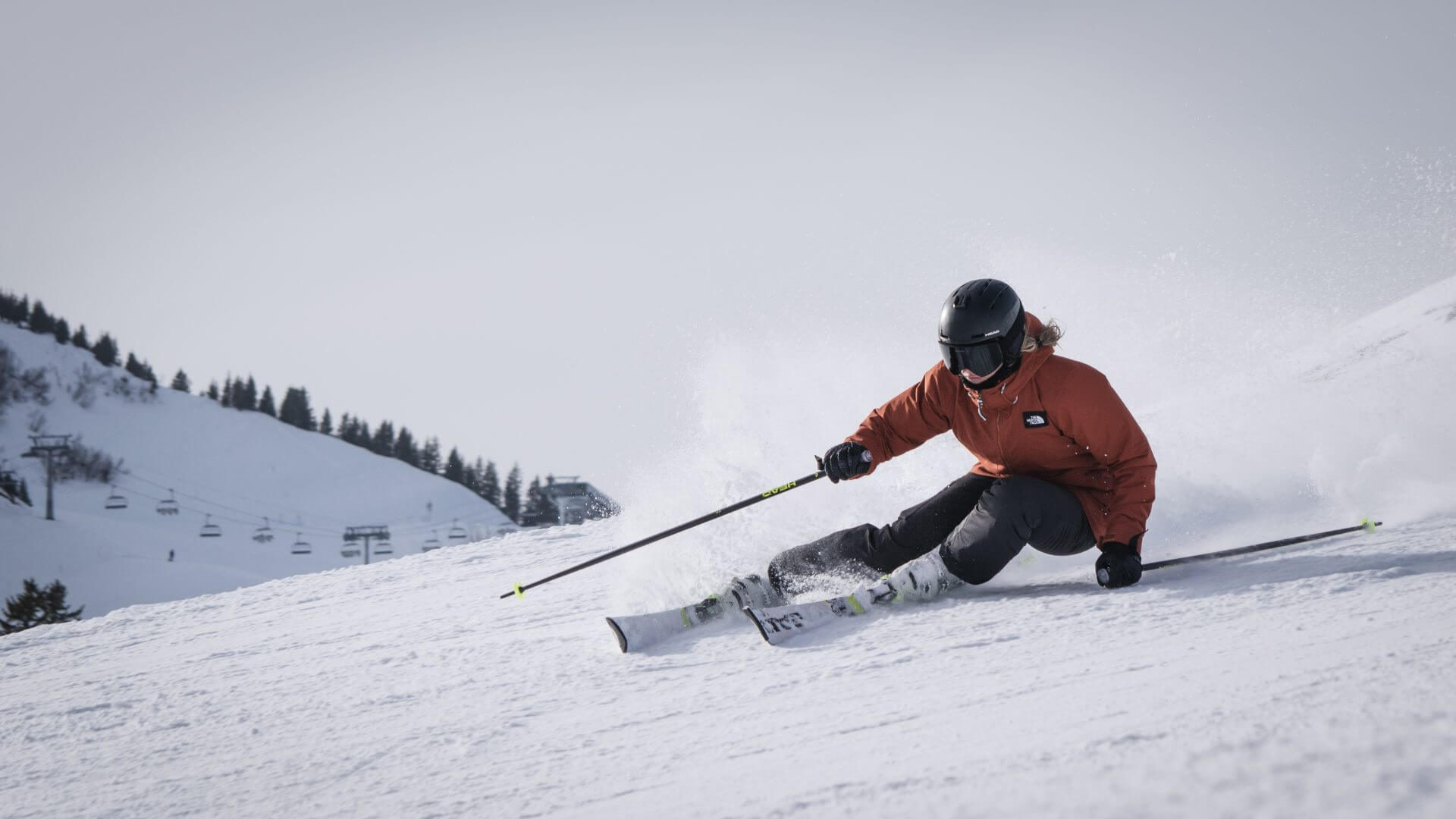 downhill snow skiing