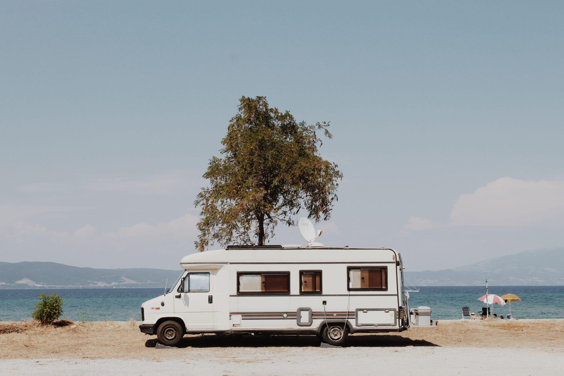 caravan on the beach
